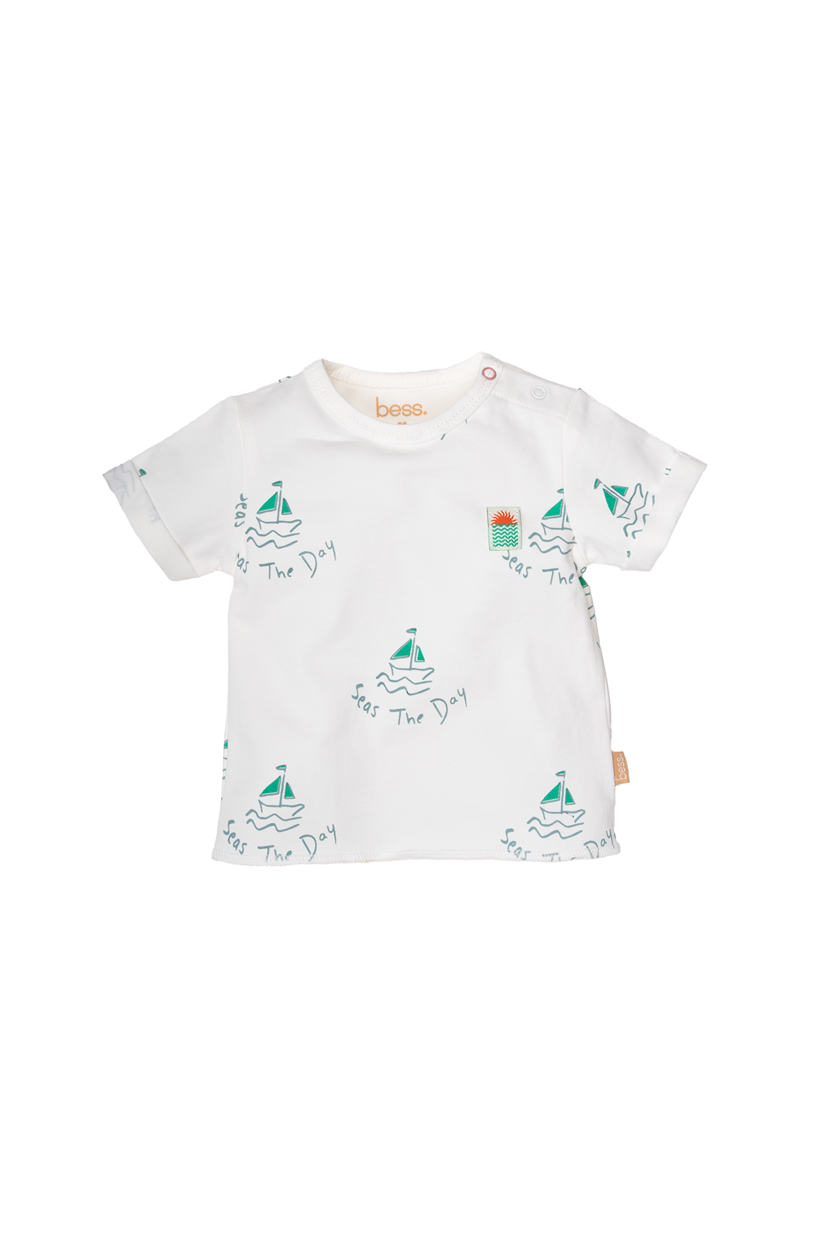 Bess - t-shirt print boot wit - zomer boys