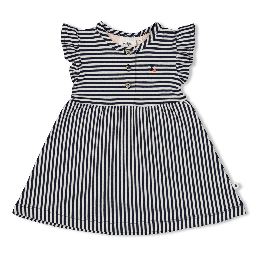 Feetje - jurk streep marine - Mon Cheri