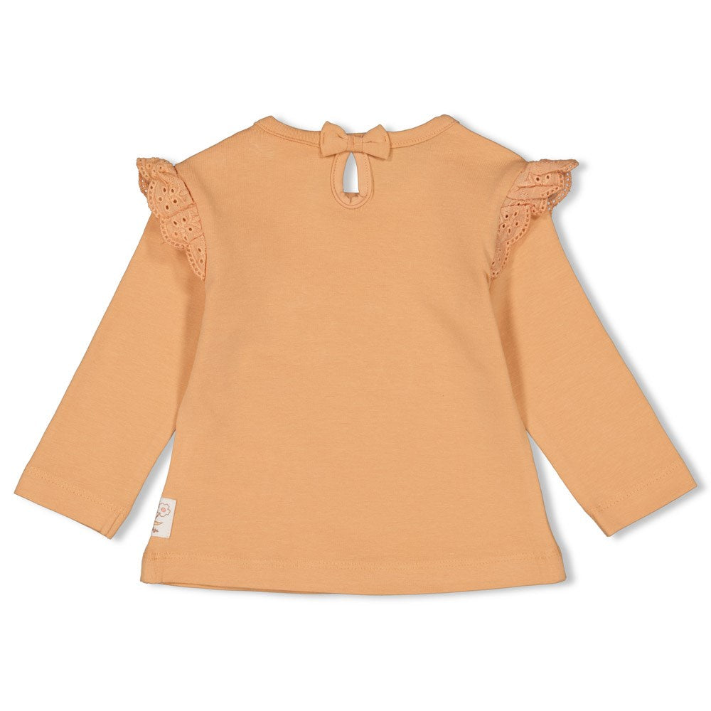 Feetje - longsleeve abrikoos - Flower Field