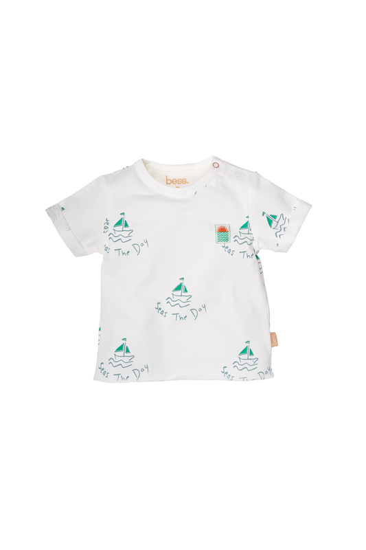 Bess - t-shirt print boot wit - zomer boys