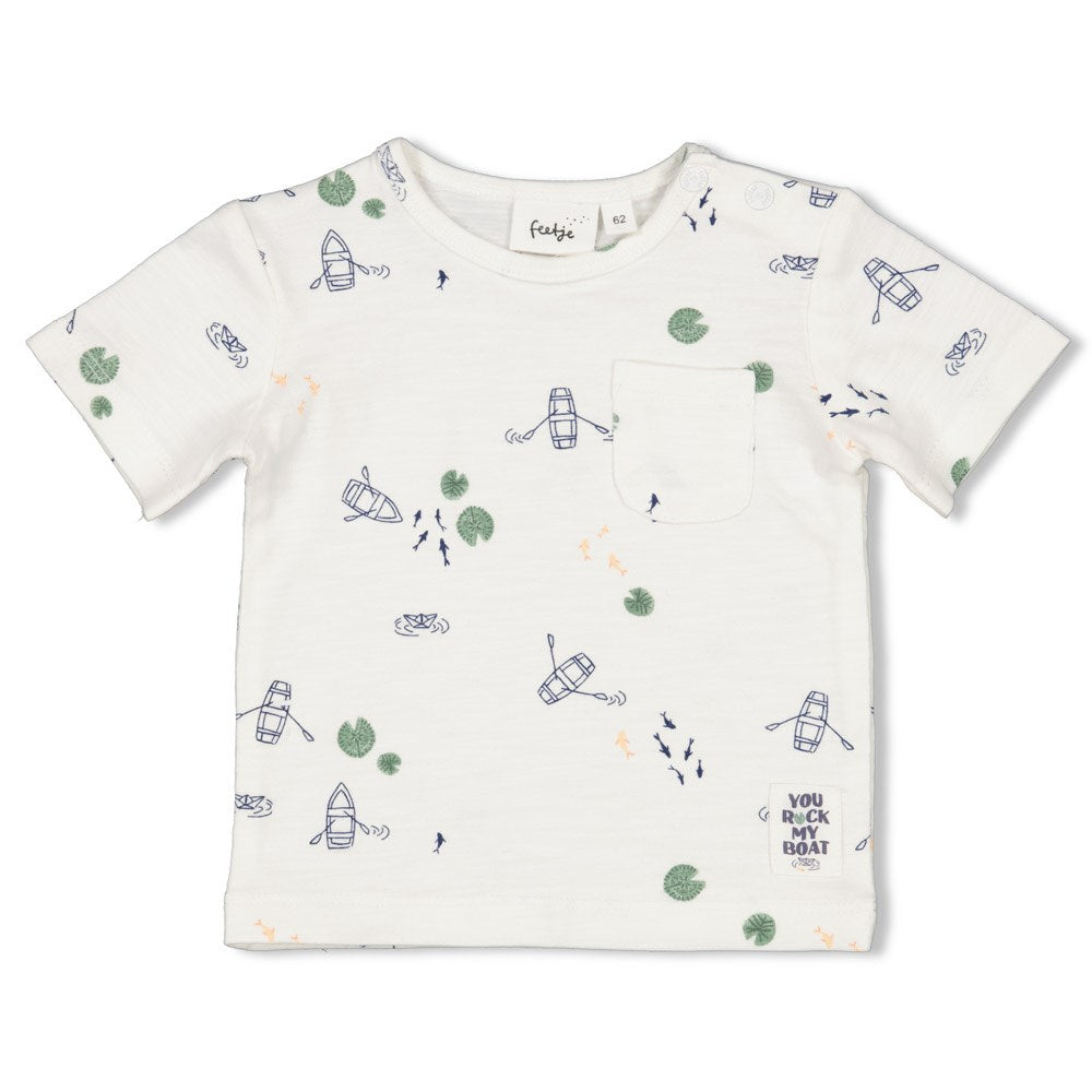 Feetje - t-shirt offwhite print - Rock my boat