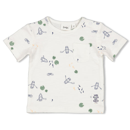 Feetje - t-shirt offwhite print - Rock my boat