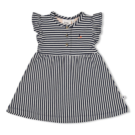 Feetje - jurk streep marine  - Mon Cheri
