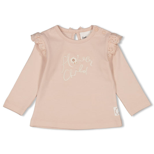 Feetje - longsleeve roze - Flower Field