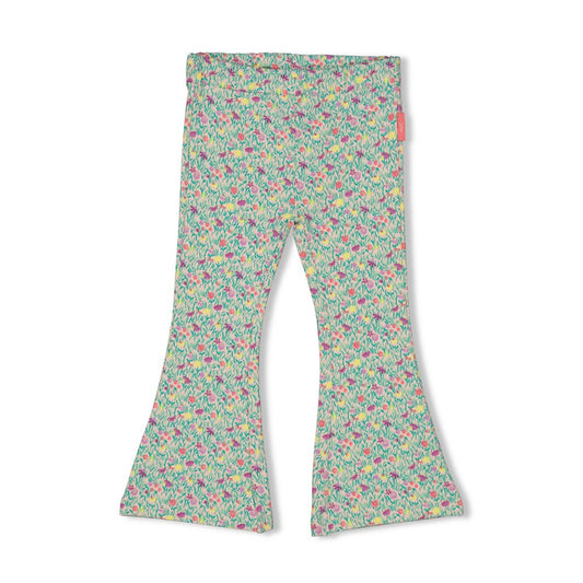 Jubel - flared broek print groen - Picknick Perfect