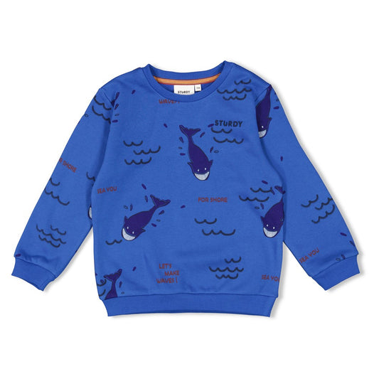 Sturdy - Sweater AOP Waves and Whales